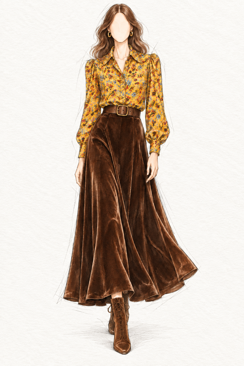 Chemise vintage flanelle coton liberty jaune