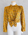 Chemise vintage flanelle coton liberty jaune
